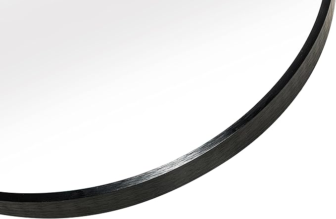 FrameWorks 20" Deluxe Contemporary Black Circular Aluminum Mirror