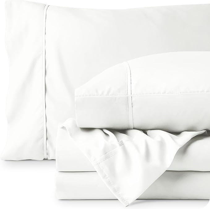 Bare Home Twin XL Sheet Set - College Dorm Size - Luxury 1800 Ultra-Soft Microfiber Twin Extra Long Bed Sheets - Deep Pockets - Easy Fit - Extra Soft - 3 Piece Set - Bed Sheets (Twin XL, Cream)