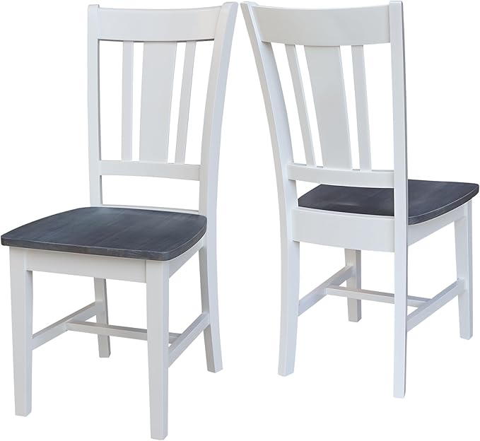 International Concepts San Remo Splatback Chairs, White/Heather Gray