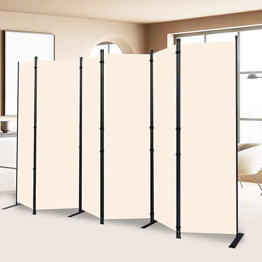 Room Divider and Folding Privacy Screens， 6 Panel Wide Room Divider Wall Screen for Room Separtition, Partition Room Dividers Fabric Panel Wall Dividers Freestanding for Office, Bedroom, Studio Dorm