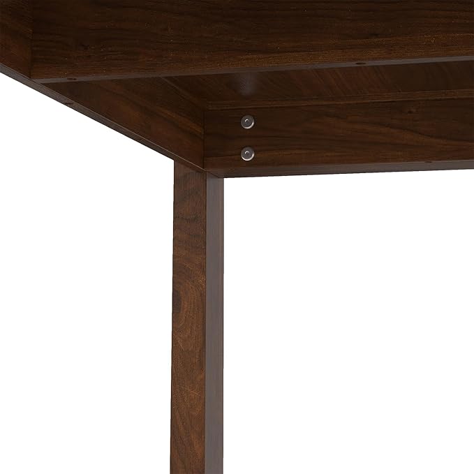 SIMPLIHOME Wilson Square Dining Table, Solid Wood Walnut Veneer, 54-inches Square, Transitional-Style Kitchen Table for up to 8 People