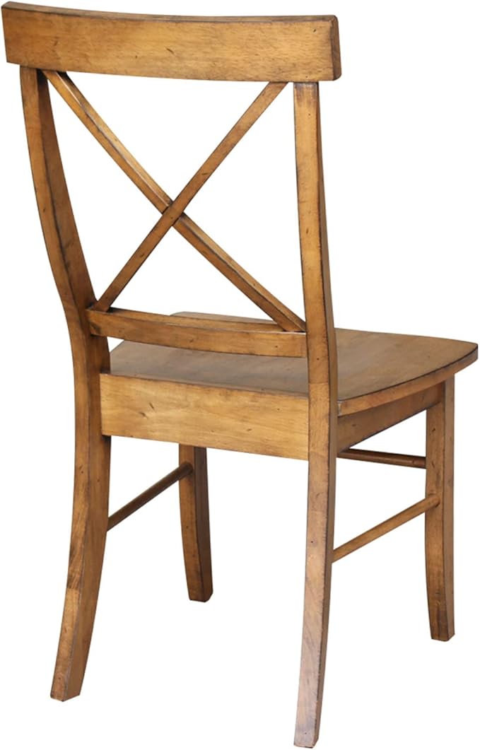 International Concepts Set of Two X-Back Dining Chair, Pecan