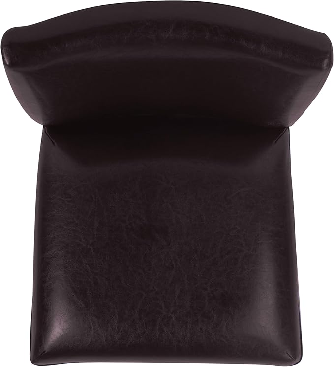 Homepop Home Decor | Classic Counter Height Bar Stools | Faux Leather 24 Inch Bar Stools | Decorative Home Furniture (Brown Faux)