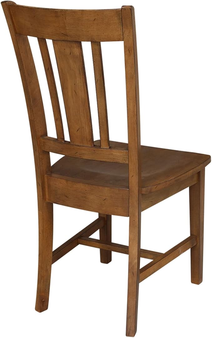 Set of Two San Remo SplatBack Dining Chairs, Pecan
