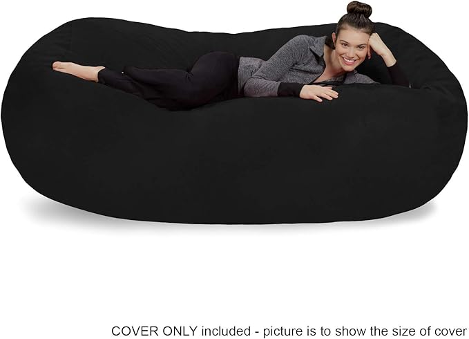 Sofa Sack Bean Bag Chair Cover, 7-5-feet, Black