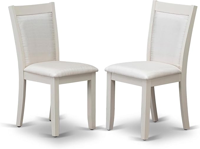 East West Furniture V077MZ001-5 5 Piece Kitchen Table Set for 4 Includes a Rectangle Dining Room Table with V-Legs and 4 Cream Linen Fabric Parsons Dining Chairs, 40x72 Inch, Multi-Color