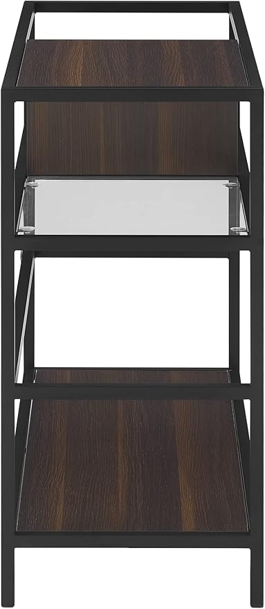 Crosley Furniture Provo Console Record Player Stand with Storage for Vinyl Records, Matte Black/Brown