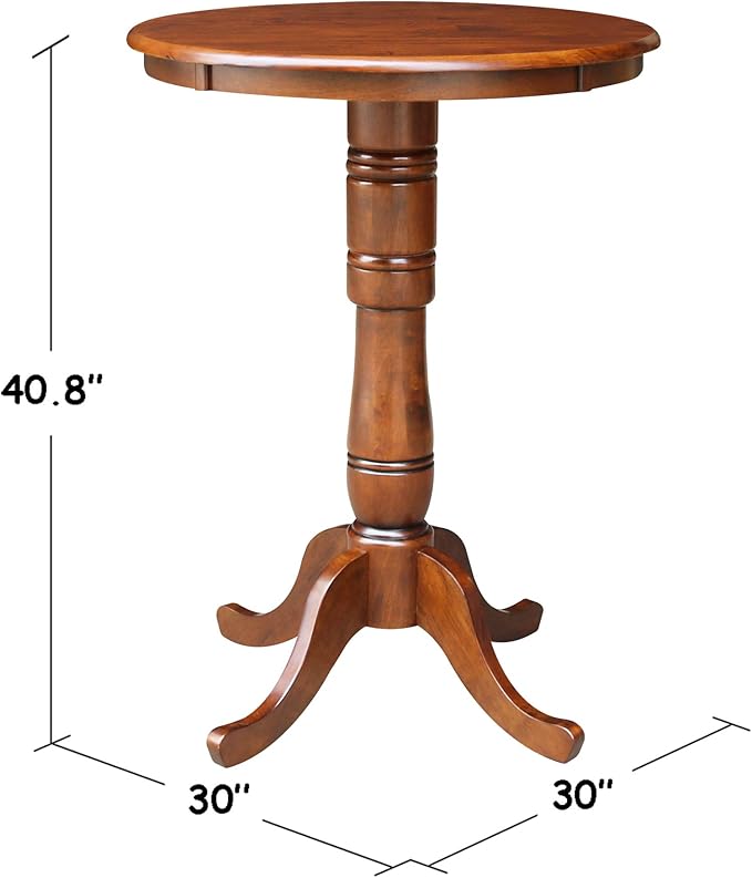International Concepts 30-Inch Round Pedestal Dining Table, Espresso