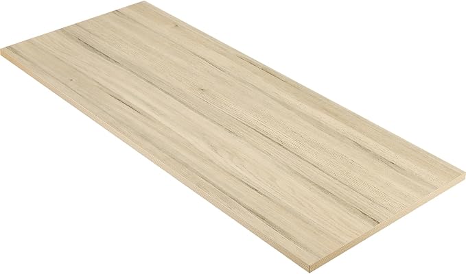 Kaboon Universal Tabletop 45"x20", Solid One-Piece Melamine Table Top, Double Desk L-Desk Floating Desk DIY, Home and Office, Oak/Grey Tone