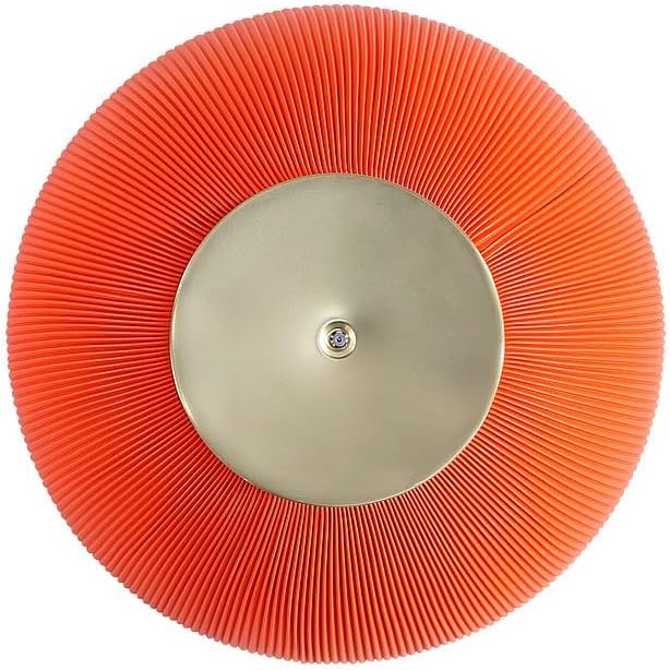 Manhattan Comfort Anderson Modern 28.15" Round Coffee Table 2.0 - Ceramic Marble Tabletop, Elegant Pleated Leatherette Details & Gold Base, Fully Assembled Accent Furniture, Set of 1, Orange