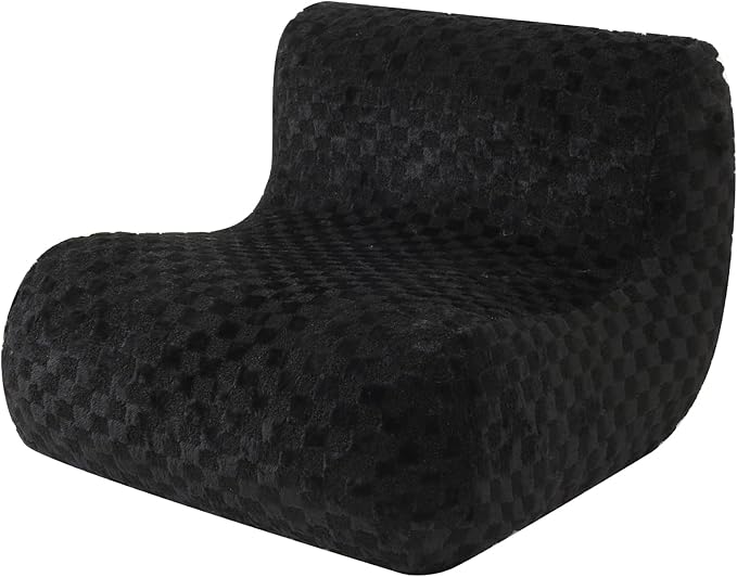 Bean Bag Chairs for Adults, Comfy Floor Sofa with Memory Foam, Giant Bean Bag Couch for Living Room Bedroom Dorm Office, Black