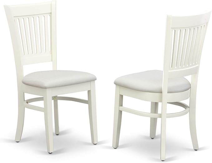 East West Furniture NDVA5-LWH-C 5 Piece Modern Dining Table Set Includes a Rectangle Wooden Table with Dropleaf and 4 Linen Fabric Dining Room Chairs, 30x48 Inch, Linen White