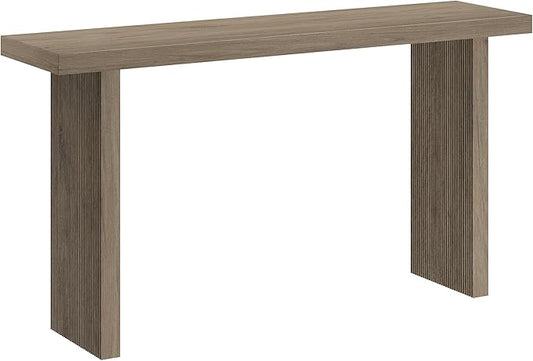 Henn&Hart 55'' Wooden Rectangular Fluted Console Table Entryway Table, Sofa Table for Entryway, Living Room, Couch, Hallway, or Office, Antiqued Gray Oak