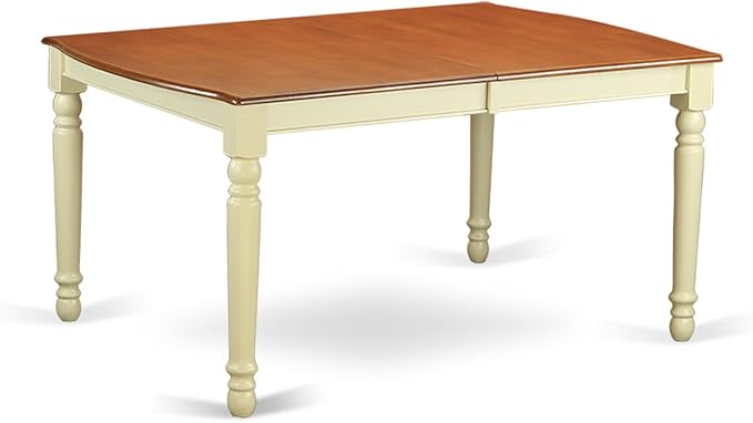 East West Furniture DOAV7-WHI-W 7 Piece Dining Set Consist of a Rectangle Dining Room Table with Butterfly Leaf and 6 Kitchen Chairs, 42x78 Inch, Buttermilk & Cherry