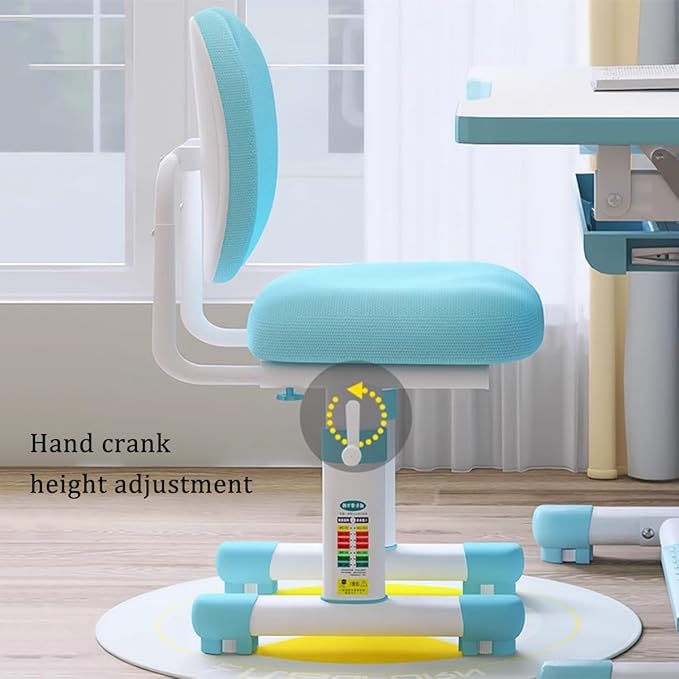Kids Study Desk and Chair Set 3-18 Years Kids Desk and Chair Set Ergonomic Height Adjustable Children School Study Desk with Tilt Desktop, Drawer Boy and Girl Table and Chair Set