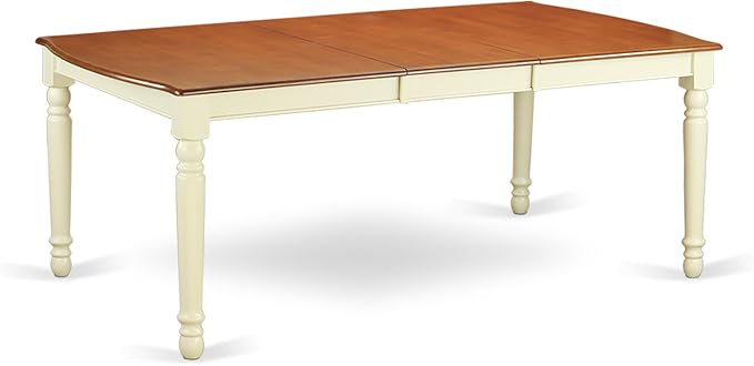 East West Furniture DOVE7-WHI-W 7 Piece Dining Room Furniture Set Consist of a Rectangle Kitchen Table with Butterfly Leaf and 6 Dining Chairs, 42x78 Inch, Buttermilk & Cherry