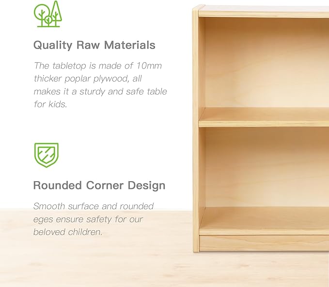 OOOK Montessori Toy Shelf, Kids Bookshelf and Toy Storage, Small Bookshelf for Kids, 2-Tier Wooden Storage Shelves for Classroom, Kindergarten, Kids Room, Playroom, Daycare Center and More