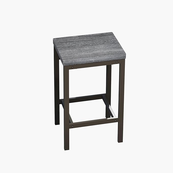 KEIKI 60.24” Long Bar High Top Dining Table and 3 Stools Chairs Set, Wood Behind Couch Sofa Counter Height Pub Furniture for Breakfast, Kitchen Living Party Room, Grey