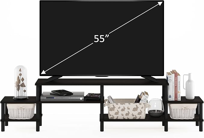 Furinno Turn-N-Tube Grand Stand for TV up, 78 Inch, Espresso
