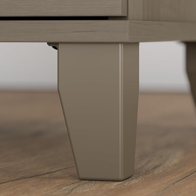 Bush Furniture Somerset 3 Position Sit to Stand L Shaped Desk with Hutch in Ash Gray Ergonomic Height Adjustable Standing Computer/Laptop Table for Home Office