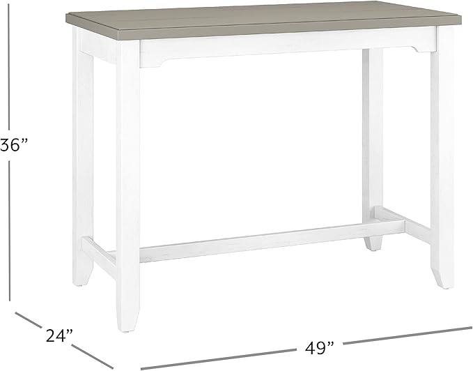 Hillsdale Furniture Hillsdale Clarion Side, Distressed Gray/Sea White Counter Height Table