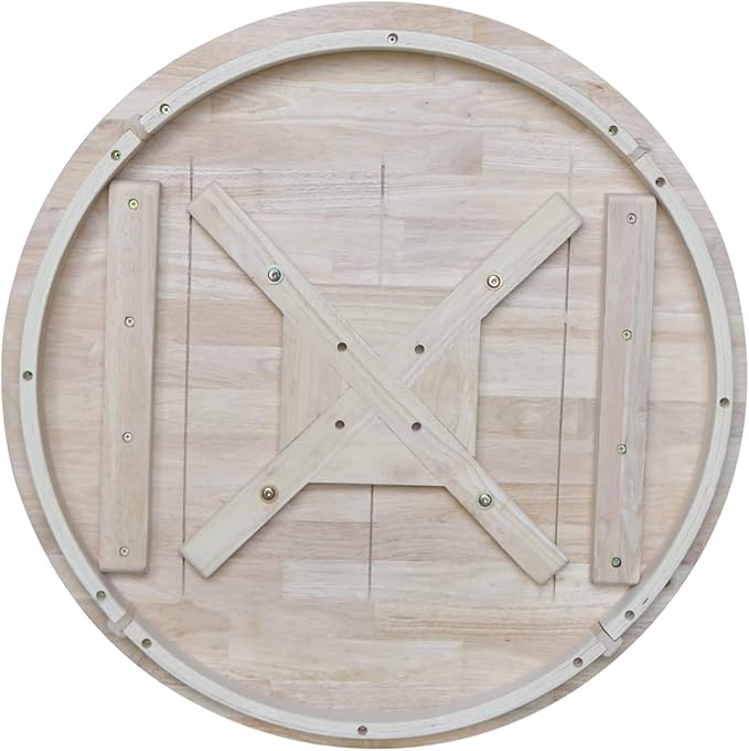 International Concepts 30" Round Top Pedestal Dining Table Solid Real Wood, Sturdy Parawood, Dimensions 30" D x 30" W x 28.8" H, Paint/Stain Ready, Unfinished