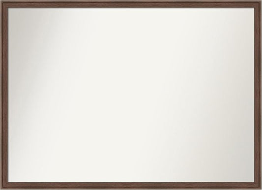 Amanti Art Brown Bathroom Mirror for Over Sink, 29x40 Florence Light Brown Rectangle Vanity Mirror, X-Large Casual Frame, Hangs Horizonally and Vertically, Bathroom Wall Decor, Non-Beveled Edge