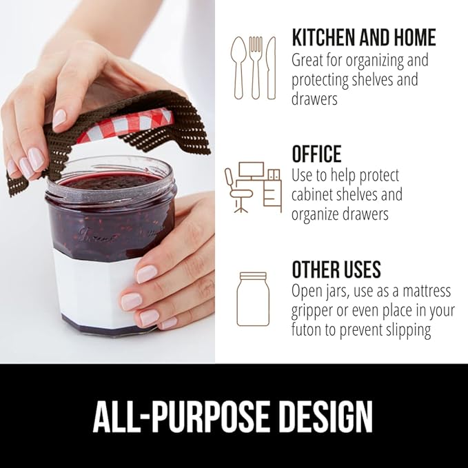 GORILLA GRIP powerGRIP Drawer Shelf and Cabinet Liner, Thick Strong Hold, Non-Adhesive Liners Protect Kitchen Cabinets and Cupboard, Bathroom Drawers, Easy Install, Breathable Mat, 20" x10', Chocolate