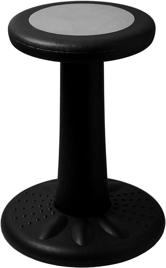 ActiveChairs Kids Wobble Chair, Flexible Elementary Classroom Seating, Improves Focus, Posture and Helps ADHD/ADD, Sensory Chair, Active Fidget Chairs, Pre-Teen 17.75" Stool, Ages 7-12, Black