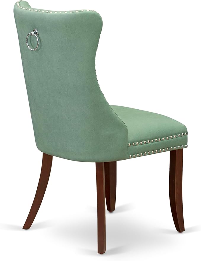 East West Furniture DODA5-MAH-22 5 Piece Kitchen Set Consists of a Rectangle Dining Table with Butterfly Leaf and 4 Polyester Fabric Upholstered Chairs, 42x78 Inch, Mahogany