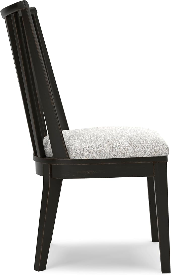Signature Design by Ashley Galliden Urban Upholstered Armless Dining Chair, Set of 2, Black & Light Gray