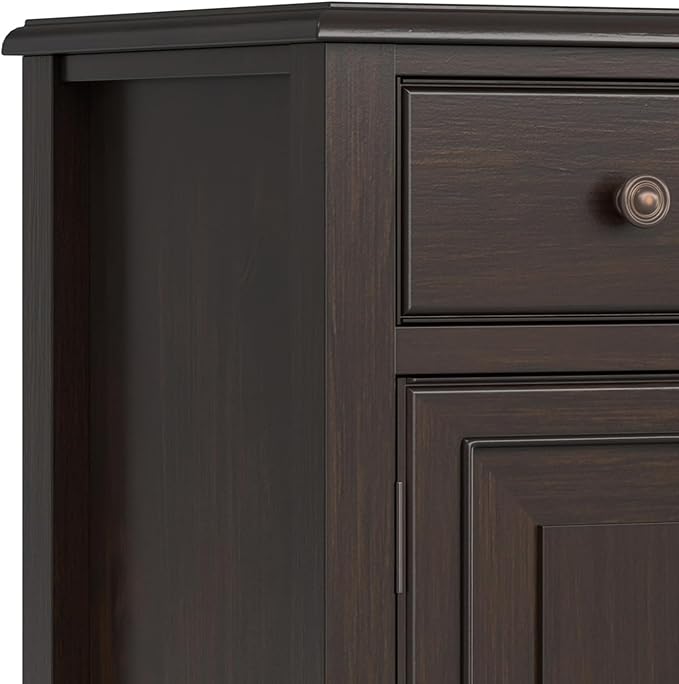 SIMPLIHOME Connaught SOLID WOOD 67 inch Wide Traditional Large Sideboard Buffet Storage Cabinet in Dark Chestnut Brown for the Living Room, Entryway and Family Room