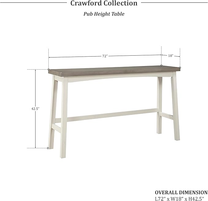 Lexicon Bar Table Set for 3, Small Kitchen Table Set Kitchen Island Table with 3 Saddle Bar Stools, 4 Piece Dining Table Set for Breakfast Nook, Living Room, Apartment, Pub Height, White/Coffee