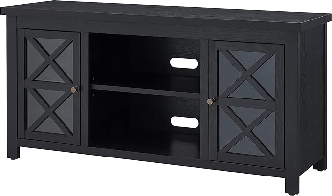 Henn&Hart Rectangular TV Stand for TV's up to 55" in Black, TV Stands for the Living Room
