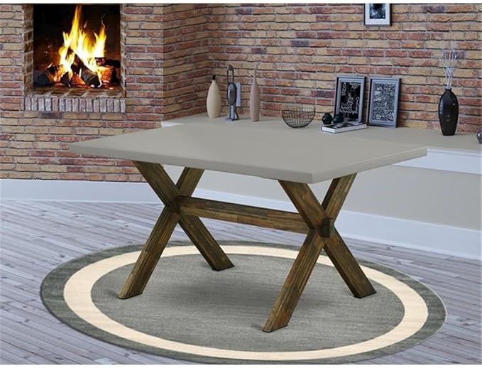 East West Furniture XT796 X-Style Dining Room Table - a Rectangle Solid Wood Table Top with Stylish Legs, 36x60 Inch, Multi-Color