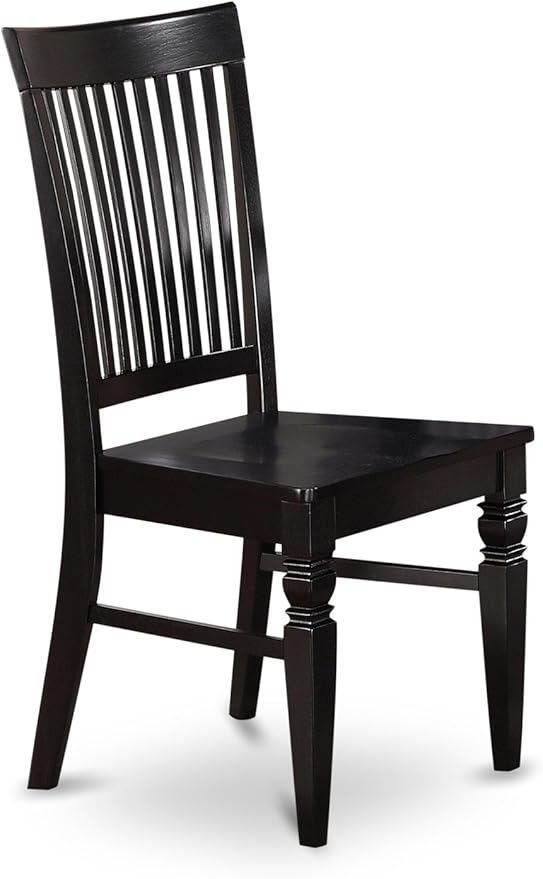 East West Furniture DLWE5-BLK-W 5 Piece Dinette Set for 4 Includes a Round Dining Table with Dropleaf and 4 Dining Room Chairs, 42x42 Inch, Black