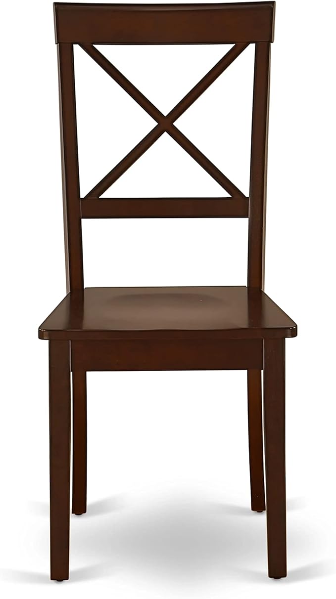 East West Furniture NDBO5-MAH-W 5 Piece Dining Room Furniture Set Includes a Rectangle Dining Table with Dropleaf and 4 Wood Seat Chairs, 30x48 Inch, Mahogany