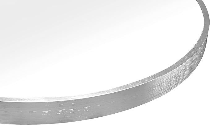 FrameWorks 20" Deluxe Contemporary Silver Circular Aluminum Mirror