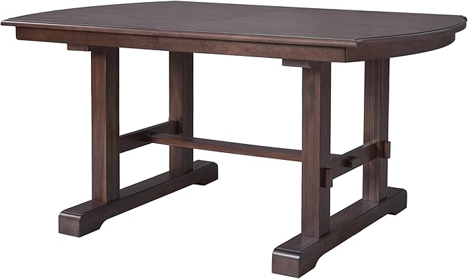 Ball & Cast 60"-78" Extendable Farmhouse Dining-Table for 6-8, Expandable Wooden Kitchen Table with 18" Removable Leaf, Large Retro H-Leg Dining Room Table for 4-8,Space Saving & Sturdy, Cherry