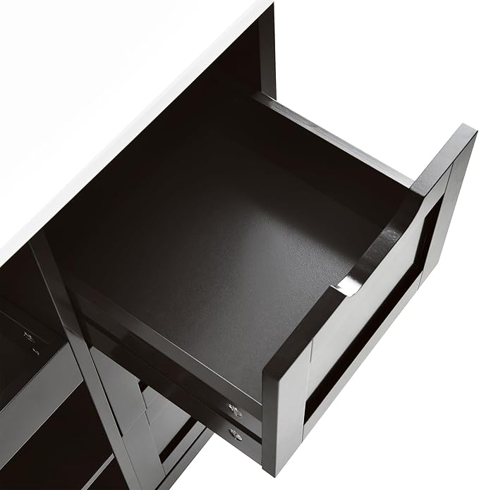 YITAHOME Small Solid Wood Top Kitchen Island Cart on Wheels with Storage, Rolling Portable Dining Room Serving Utility Carts Mobile Movable with 3 Drawers Cabinet, Dark Brown