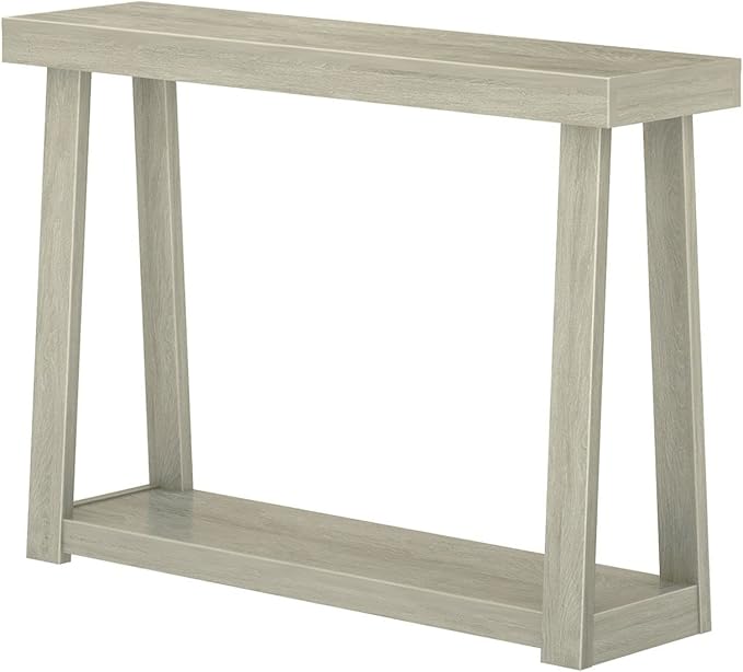 Plank+Beam Solid Wood Console Table with Storage, 46.25 Inch, Sofa Table with Shelf, Narrow Entryway Table for Hallway, Behind The Couch, Living Room, Foyer, Easy Assembly, Seashell