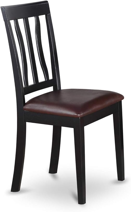 East West Furniture LGAN5-BCH-LC 5 Piece Dining Room Furniture Set Includes a Rectangle Kitchen Table with Butterfly Leaf and 4 Faux Leather Upholstered Chairs, 42x84 Inch, Black & Cherry