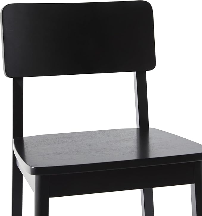 Walker Edison 2-Piece Minimalist Solid Wood Counter Stool, Set of 2, Black