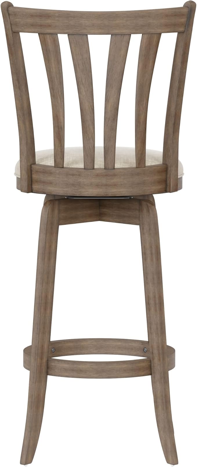 Hillsdale 29.5" Savana Wood Swival Bar Height Stool, Brown Gray