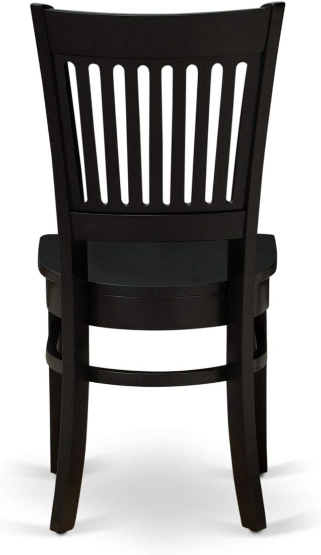 East West Furniture ANVA3-BLK-W 3 Piece Kitchen Table Set for Small Spaces Contains a Round Dining Room Table with Pedestal and 2 Dining Chairs, 36x36 Inch, Black