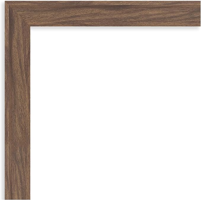 Amanti Art Brown Bathroom Mirror for Over Sink, 27x21 Pia Medium Brown Narrow Rectangle Vanity Mirror, Medium Casual Frame, Hangs Horizonally and Vertically, Bathroom Wall Decor, Non-Beveled Edge