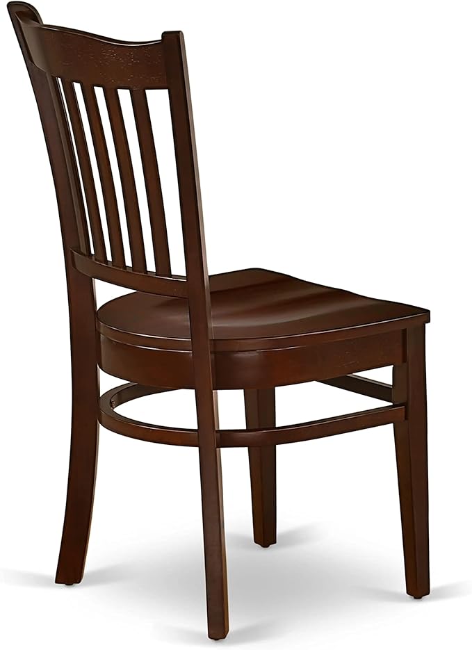 East West Furniture NDGR5-MAH-W 5 Piece Kitchen Table Set for 4 Includes a Rectangle Dining Table with Dropleaf and 4 Dining Room Chairs, 30x48 Inch, Mahogany
