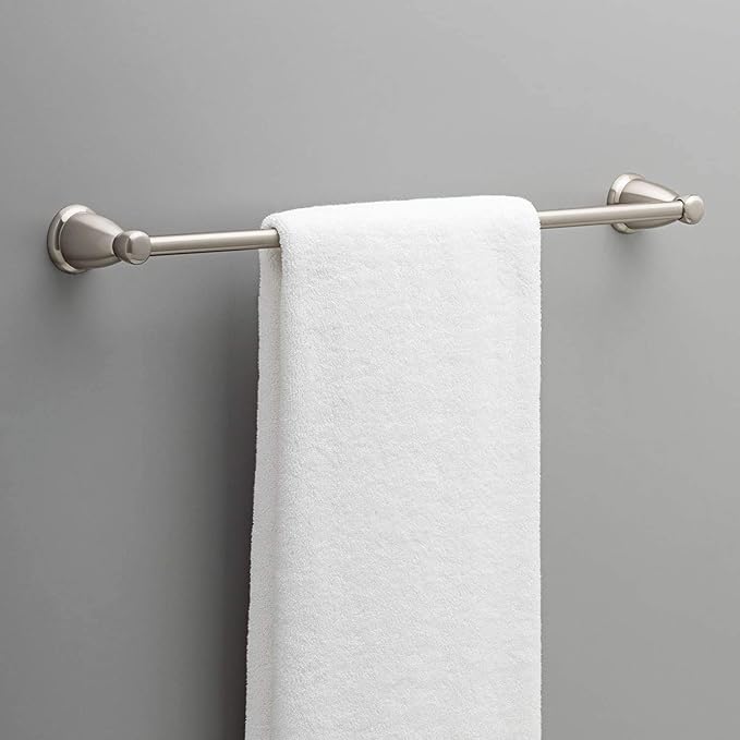 Franklin Brass Kinla 3-Piece Bathroom Set Satin Nickel 24" Towel Bar Rack, Toilet Paper Holder, Ring 3-Piece Hardware KIN3PC-SN