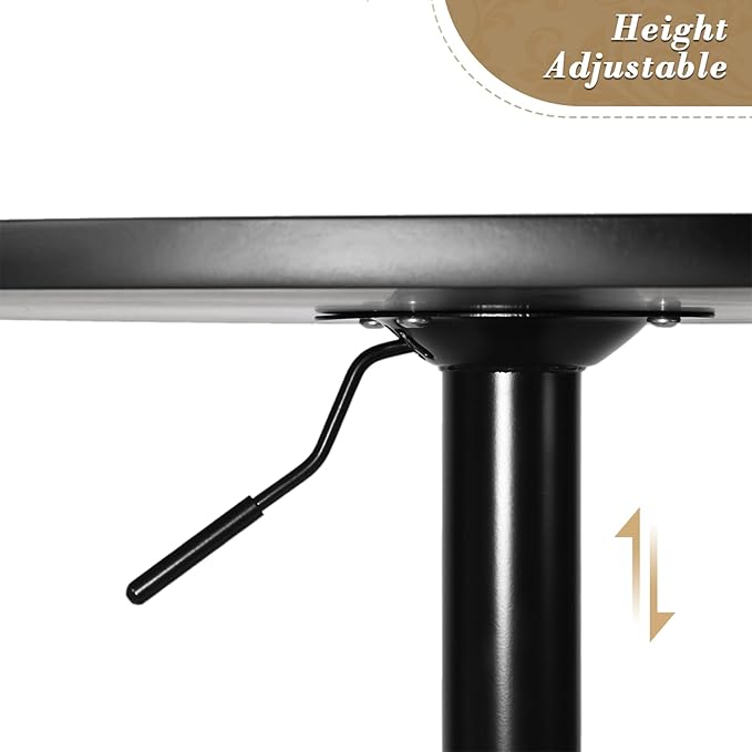 Athena Collection Modern Bar Table Square Top Height Adjustable, Tall Bistro Pub Cocktail Table Height Top and Sturdy Base, Suitable for Home Kitchen Pub Restaurant Outdoor, White