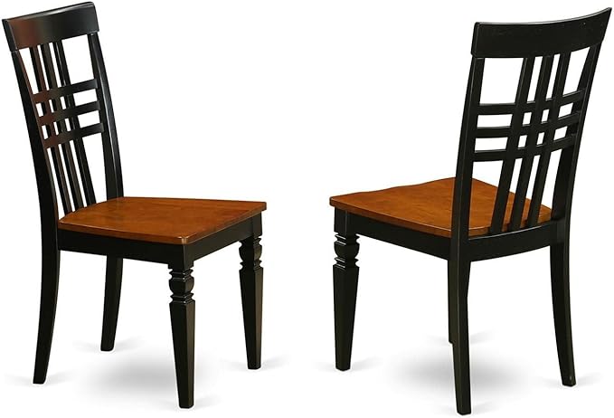 East West Furniture ANLG5-BCH-W 5 Piece Modern Dining Table Set Includes a Round Kitchen Table with Pedestal and 4 Kitchen Dining Chairs, 36x36 Inch, Black & Cherry